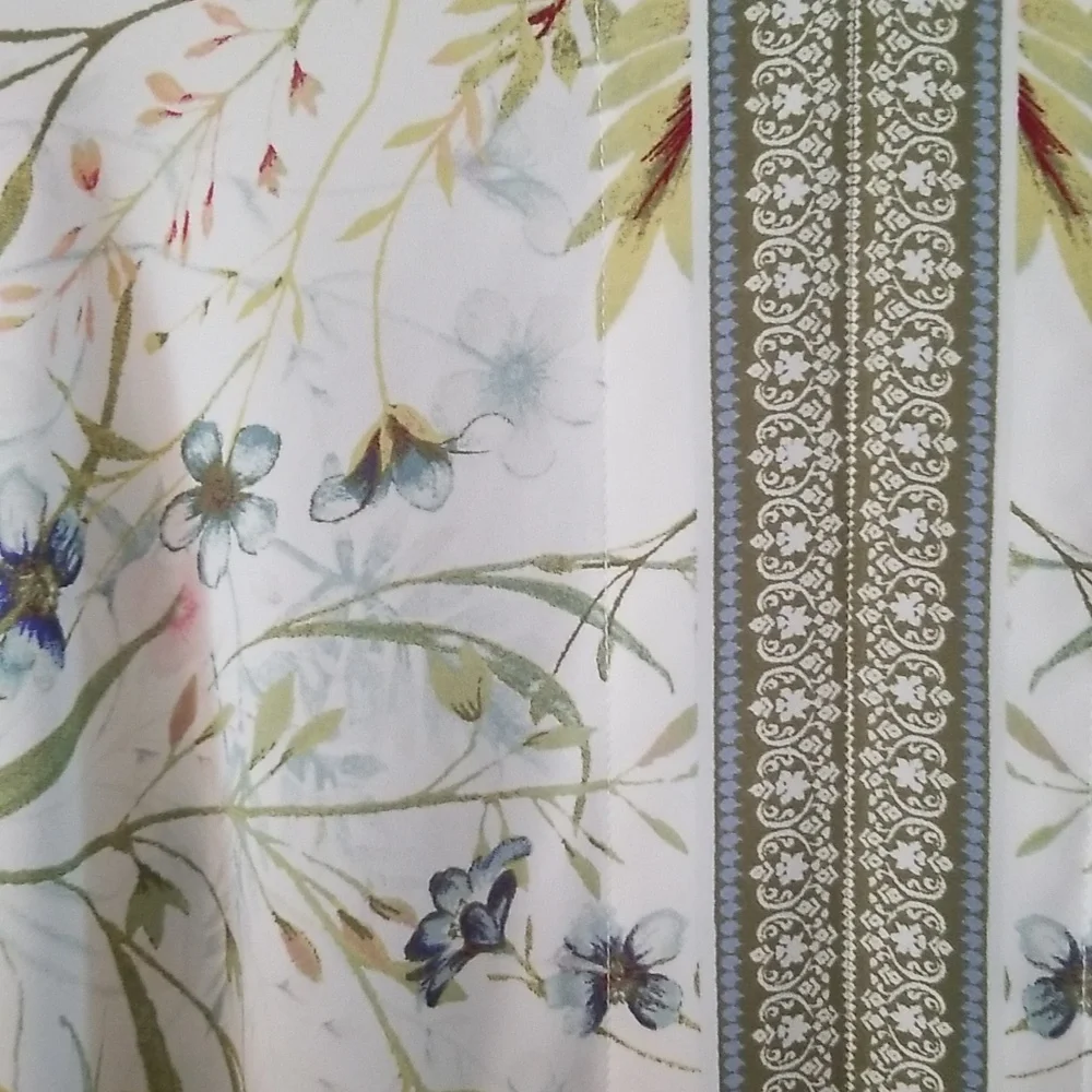 Rose & Olive Floral Blouse - Cream, Green, Pink - Picture 2 of 4